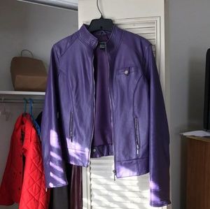 Purple leather Arden B jacket